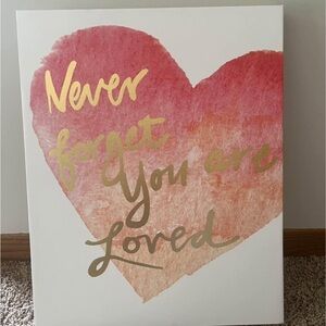 Heart Canvas Wall Art with Inspirational Quote